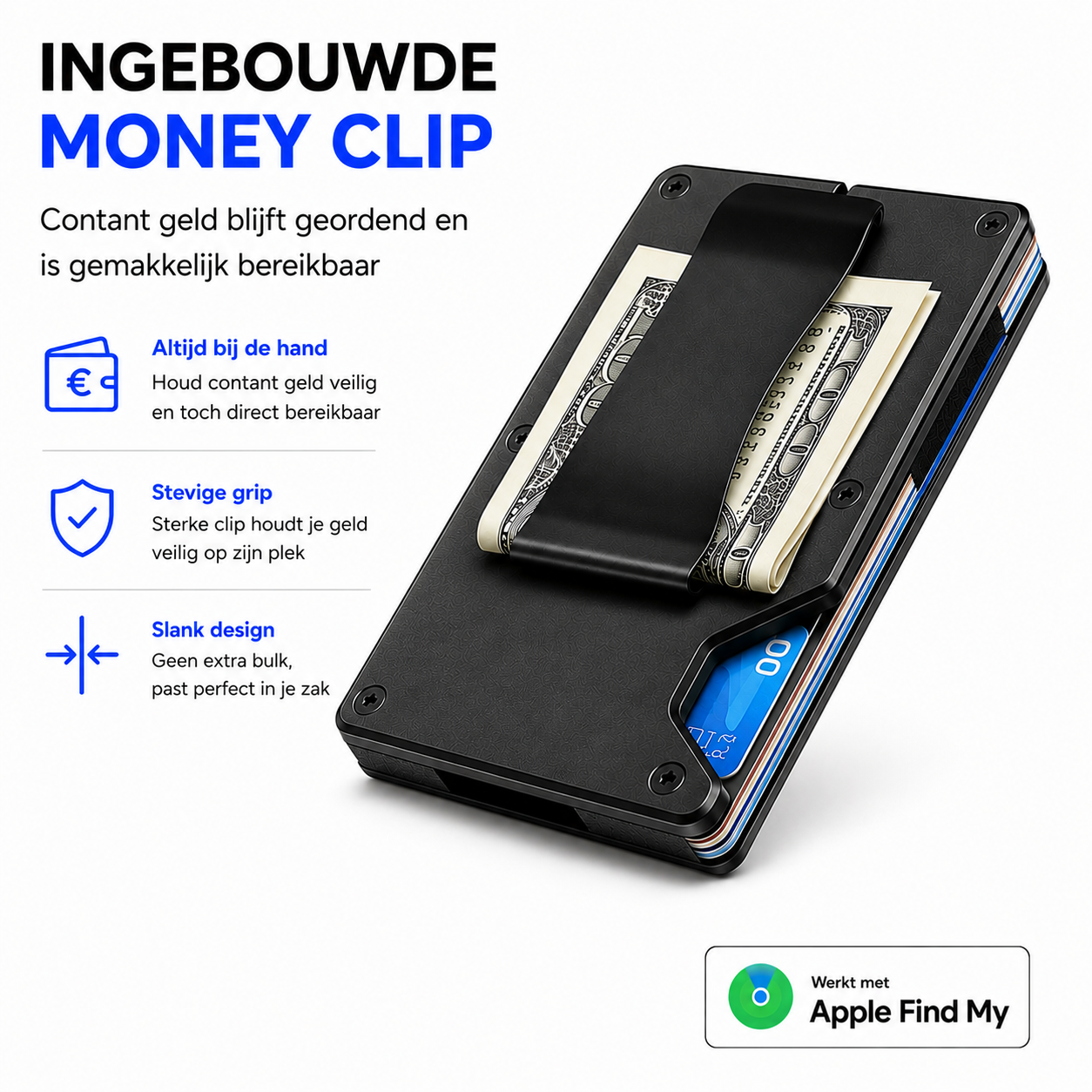 Pasjeshouder met Tracker voor Apple Find My | RFID & Aluminium - Afbeelding 15