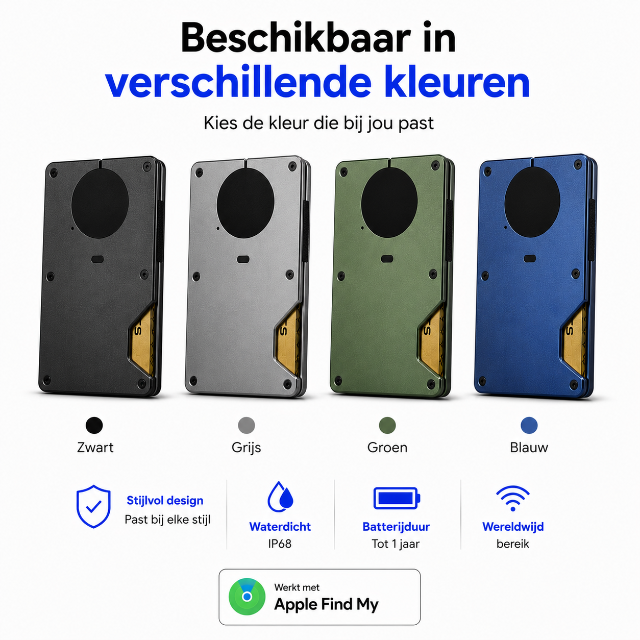 Pasjeshouder met Tracker voor Apple Find My | RFID & Aluminium - Afbeelding 13
