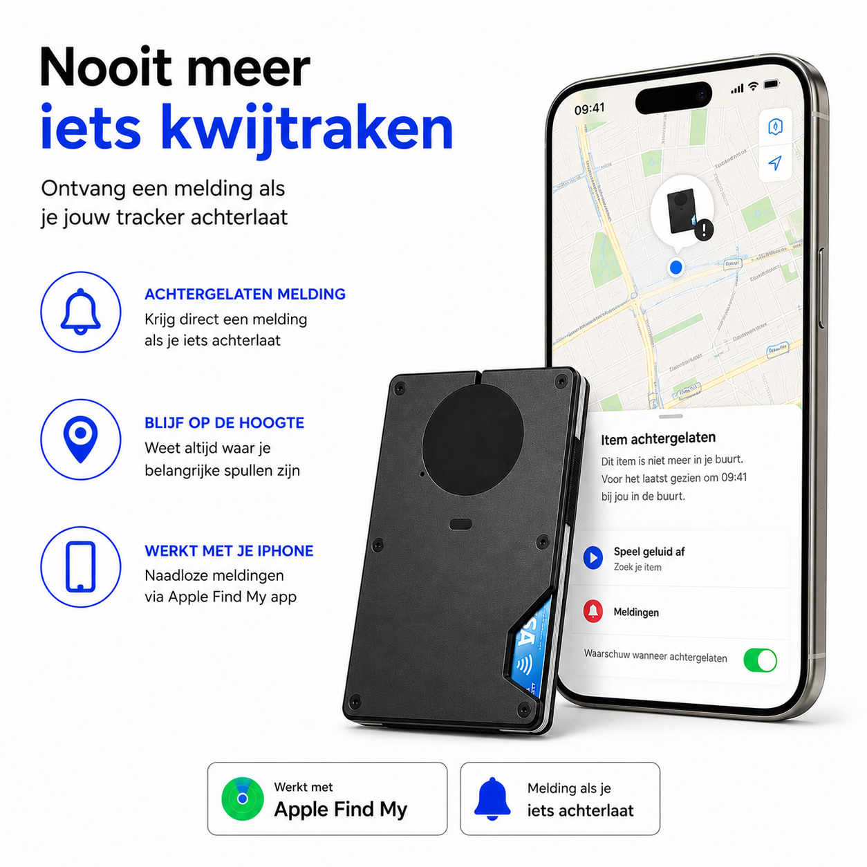 Pasjeshouder met Tracker voor Apple Find My | RFID & Aluminium - Afbeelding 12