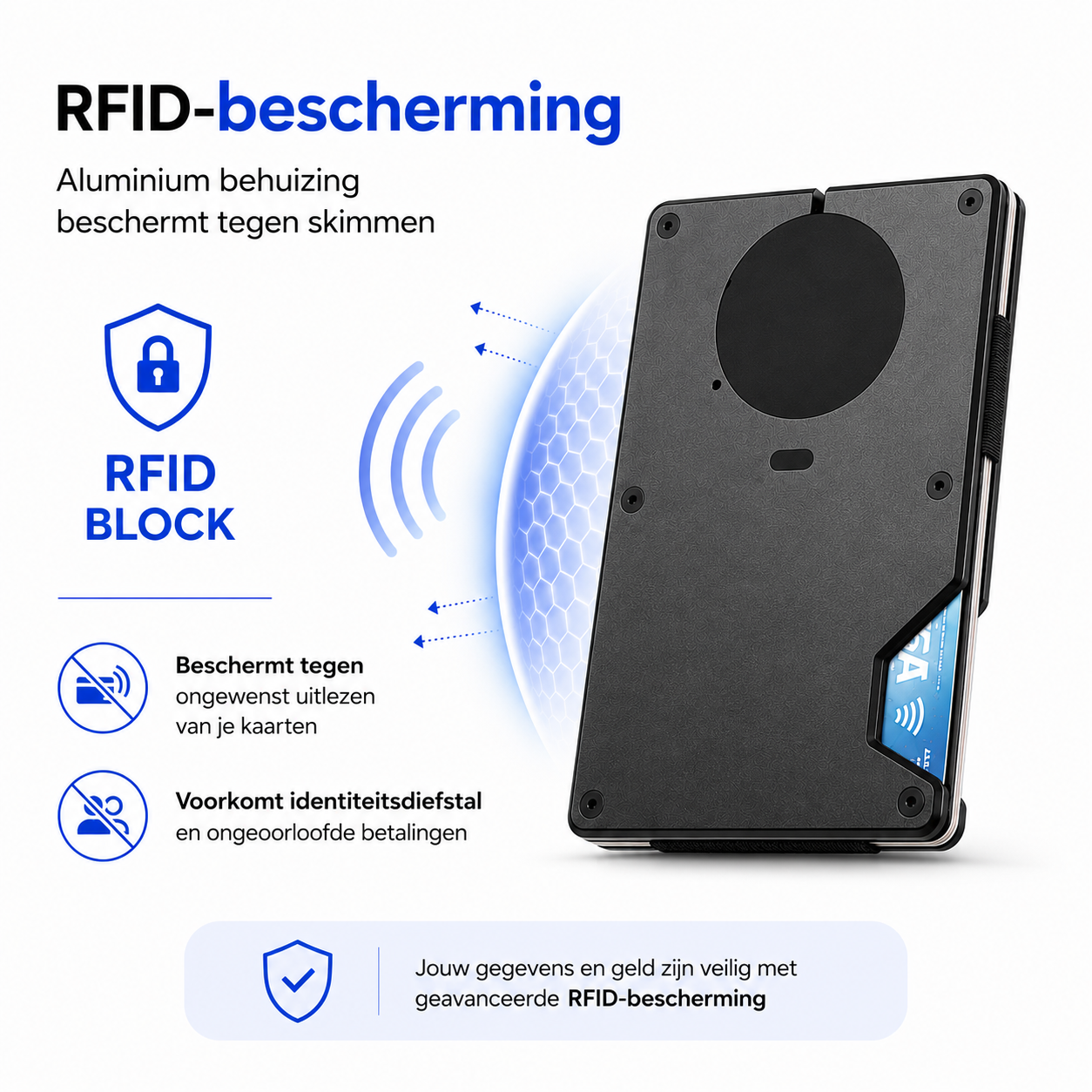 Pasjeshouder met Tracker voor Apple Find My | RFID & Aluminium - Afbeelding 9