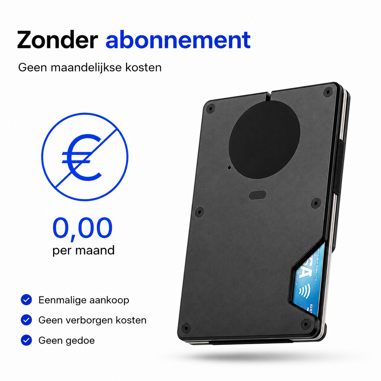 Pasjeshouder met Tracker voor Apple Find My | RFID & Aluminium - Afbeelding 8