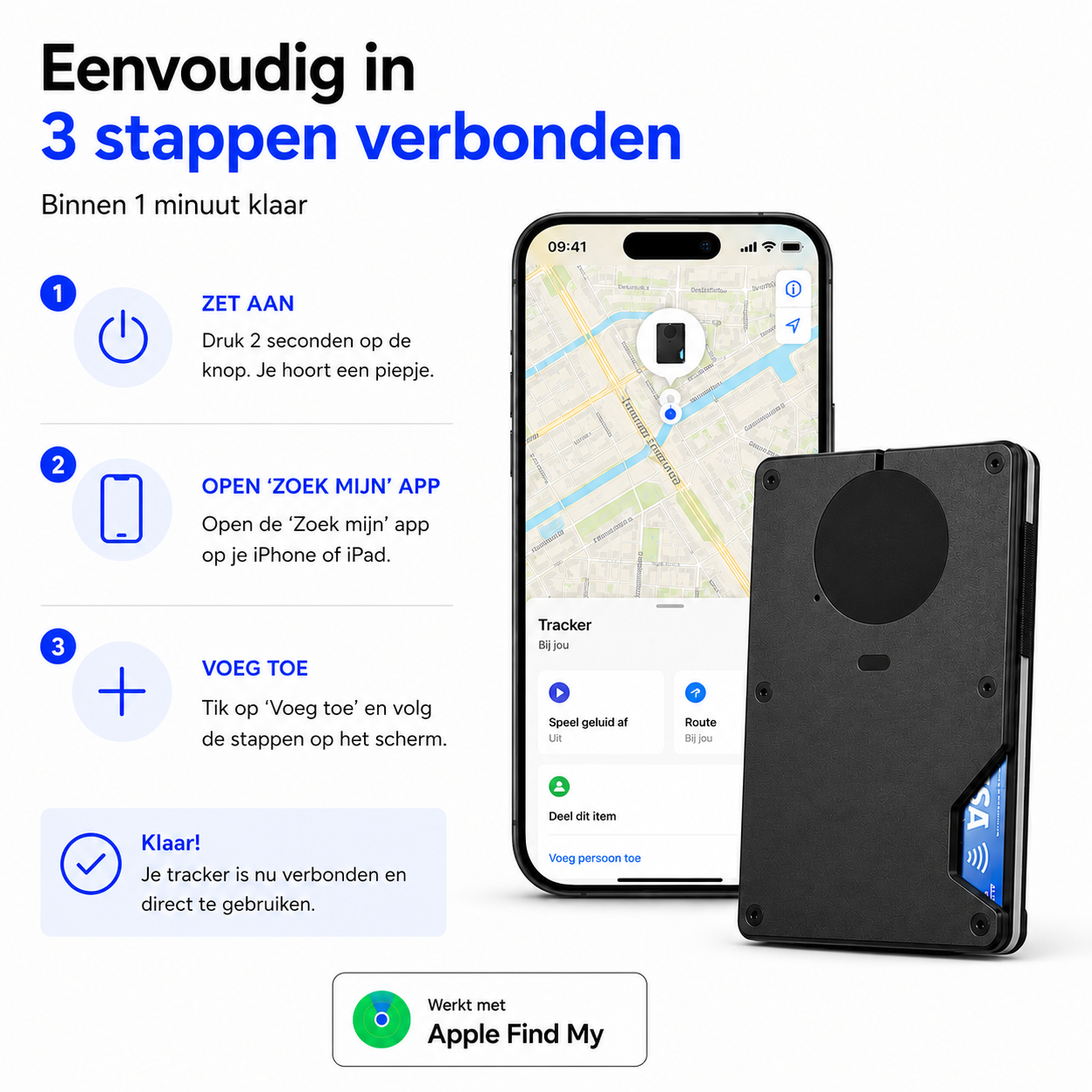 Pasjeshouder met Tracker voor Apple Find My | RFID & Aluminium - Afbeelding 5