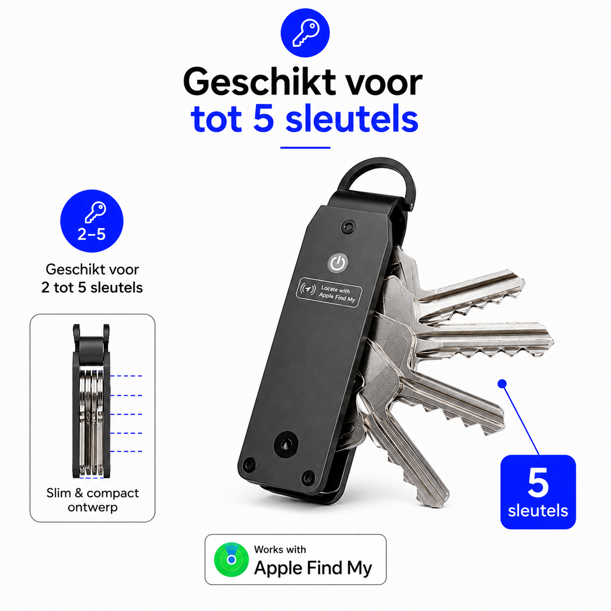 Sleutelhouder met Tracker – Apple Find My Key Organizer - Afbeelding 14