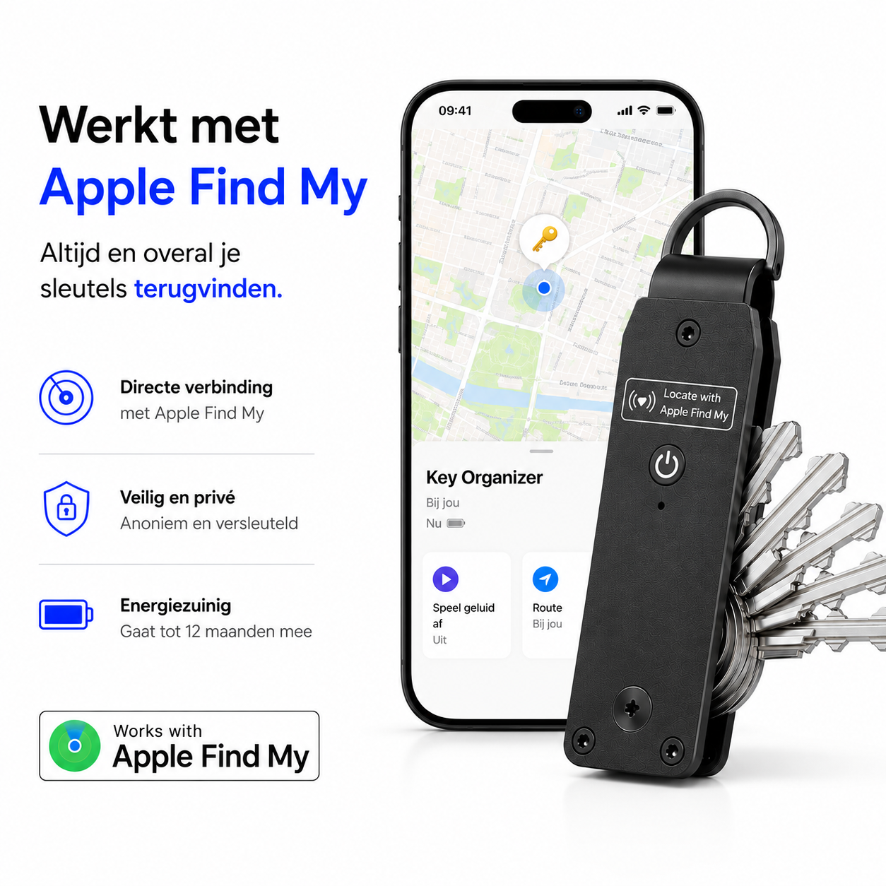 Sleutelhouder met Tracker – Apple Find My Key Organizer - Afbeelding 3
